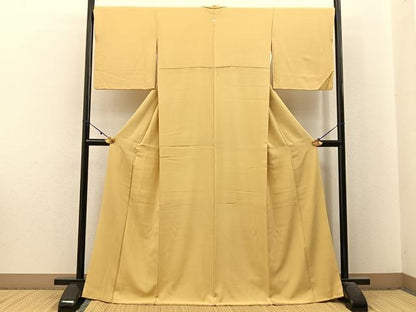 平和屋着物●上質な色無地　玉蜀黍色　正絹　逸品　BAAX6204hj