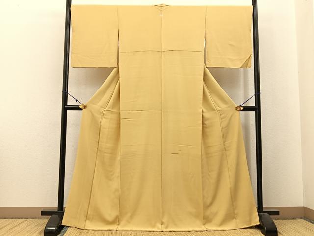 平和屋着物●上質な色無地　玉蜀黍色　正絹　逸品　BAAX6204hj