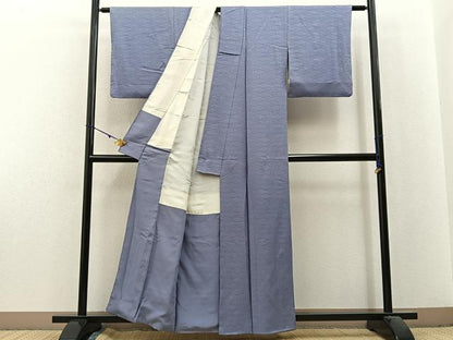 平和屋着物■上質な色無地 亀甲地紋 薄鼠色 正絹 逸品 BAAX6205hj