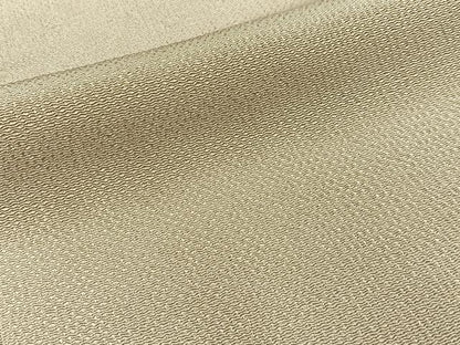 平和屋着物●上質な色無地　作家物　白橡色　鬼しぼ縮緬　正絹　逸品　BAAX6210hj