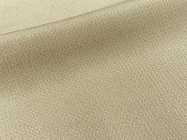 平和屋着物●上質な色無地　作家物　白橡色　鬼しぼ縮緬　正絹　逸品　BAAX6210hj