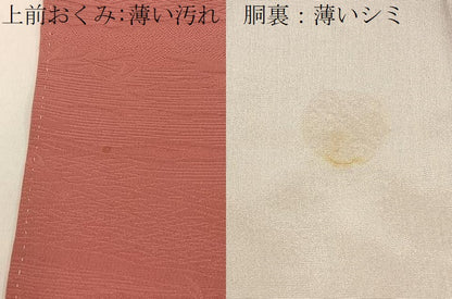 平和屋着物■上質な色無地 笹地紋 浅緋色 正絹 逸品 BAAX6215hj