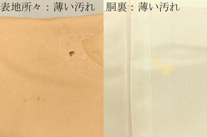 平和屋着物■上質な色無地 地紙花地紋 雄黄色 正絹 逸品 BAAX6218hj