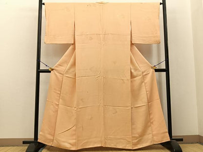平和屋着物■上質な色無地 地紙花地紋 雄黄色 正絹 逸品 BAAX6218hj