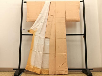 平和屋着物■上質な色無地 地紙花地紋 雄黄色 正絹 逸品 BAAX6218hj