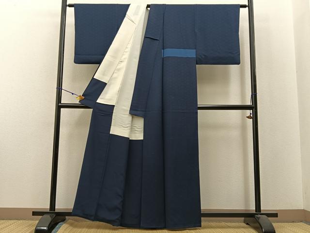 平和屋着物■上質な色無地 双鶴地紋 褐返色 正絹 逸品 BAAX6225hj