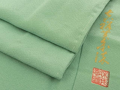 平和屋着物■上質な色無地 作家物 薄青色 正絹 逸品 未使用 BAAX6226hj