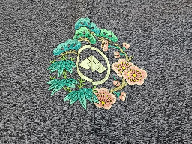 平和屋着物■上質な色無地 紋意匠 竜胆色 正絹 逸品 BAAX6227hj
