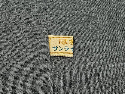 平和屋着物●上質な色無地　花尽し地紋　錆鼠色　正絹　逸品　BAAX6231hj