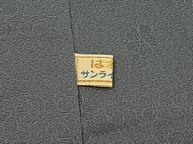 平和屋着物●上質な色無地　花尽し地紋　錆鼠色　正絹　逸品　BAAX6231hj