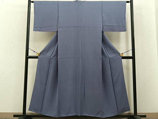 平和屋着物●上質な色無地　薄鼠色　正絹　逸品　BAAX6237hj