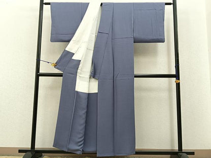 平和屋着物●上質な色無地　薄鼠色　正絹　逸品　BAAX6237hj