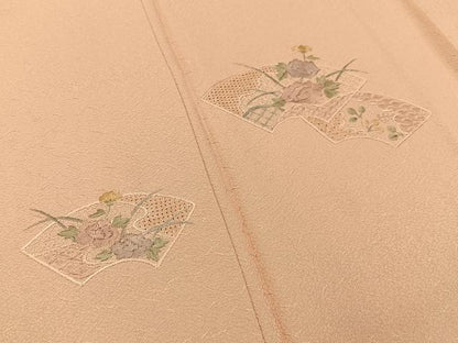 平和屋着物▽中国三大刺繍　スワトウ刺繍　訪問着　単衣　総刺繍　地紙牡丹文　正絹　逸品　BAAX6242hj