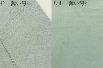 平和屋着物■上質な色無地 流線地紋 柳鼠色 正絹 逸品 BAAX6243hj