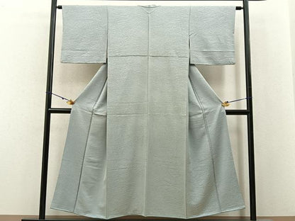 平和屋着物■上質な色無地 流線地紋 柳鼠色 正絹 逸品 BAAX6243hj