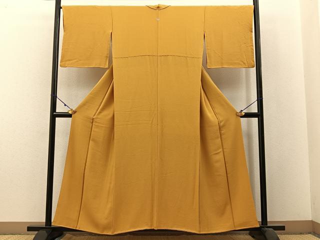 平和屋着物■上質な色無地 山吹色 正絹 逸品 BAAX6245hj