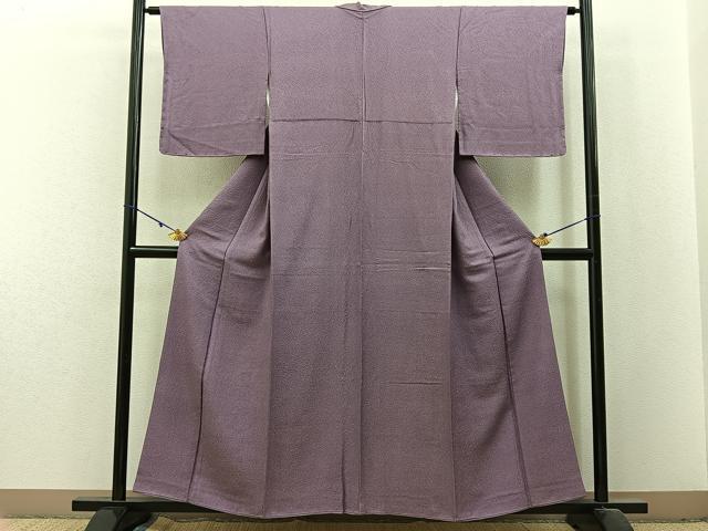 平和屋着物■上質な色無地　紋意匠　梅鼠色　正絹　逸品　BAAX6246hj