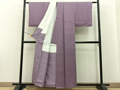平和屋着物■上質な色無地　紋意匠　梅鼠色　正絹　逸品　BAAX6246hj
