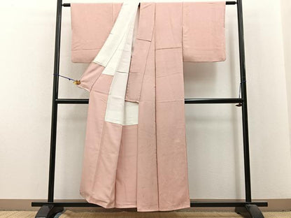 平和屋着物■上質な色無地 流水地紋 肉色 正絹 逸品 BAAX6247hj