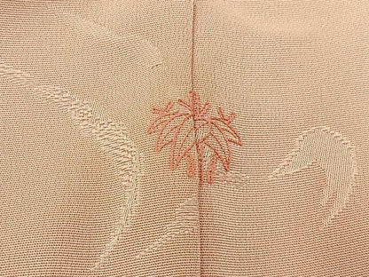 平和屋着物■上質な色無地 流水地紋 肉色 正絹 逸品 BAAX6247hj