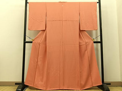 平和屋着物■無地絵羽訪問着 草花文 肉桂色 正絹 逸品 BAAX6251hj