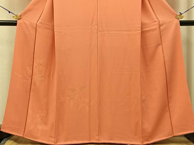 平和屋着物■無地絵羽訪問着 草花文 肉桂色 正絹 逸品 BAAX6251hj