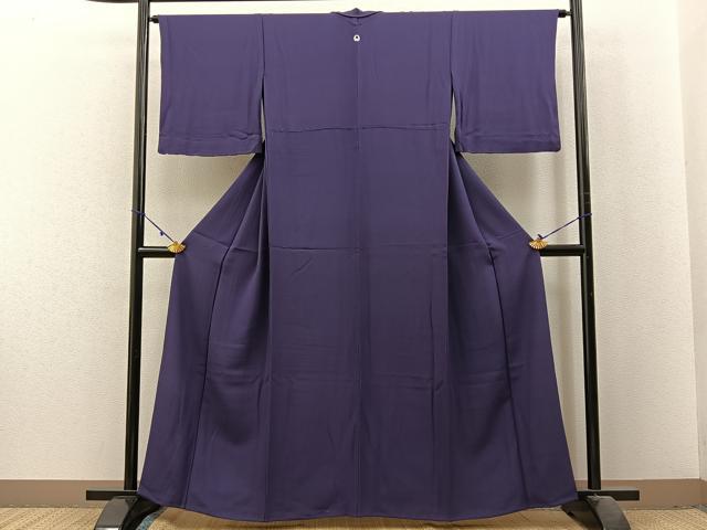 平和屋着物▽上質な色無地　単衣　濃鼠色　正絹　逸品　BAAX6262hj