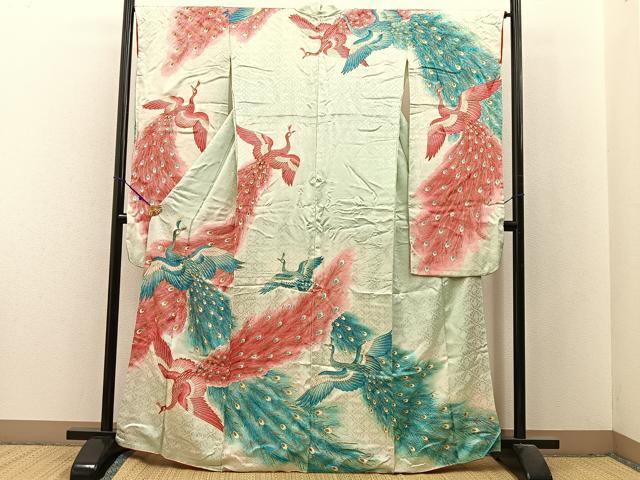 平和屋着物■豪華振袖 駒刺繍 鳳凰 暈し染め 金彩 正絹 逸品 BAAX6264hj