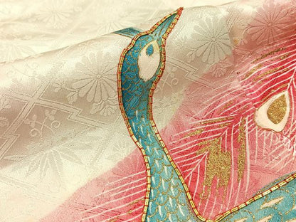 平和屋着物■豪華振袖 駒刺繍 鳳凰 暈し染め 金彩 正絹 逸品 BAAX6264hj