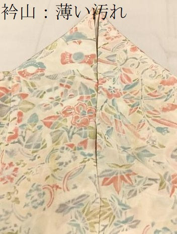 平和屋着物■上質な小紋 雲取草花文 正絹 逸品 BAAX6265hj