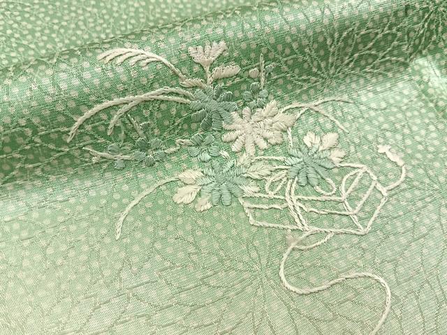 平和屋着物■訪問着 総刺繍 文箱花文 暈し染め 正絹 逸品 BAAX6269hj