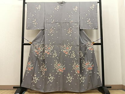 平和屋着物■訪問着 草花文 正絹 逸品 BAAX6271hj