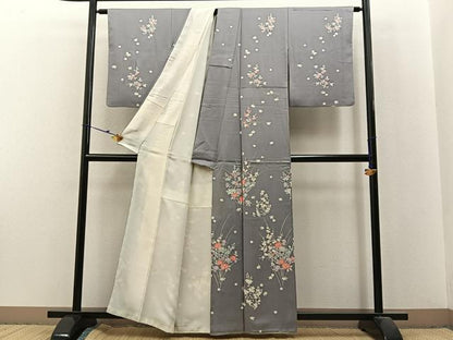 平和屋着物■訪問着 草花文 正絹 逸品 BAAX6271hj