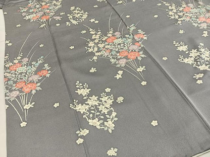 平和屋着物■訪問着 草花文 正絹 逸品 BAAX6271hj