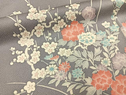 平和屋着物■訪問着 草花文 正絹 逸品 BAAX6271hj
