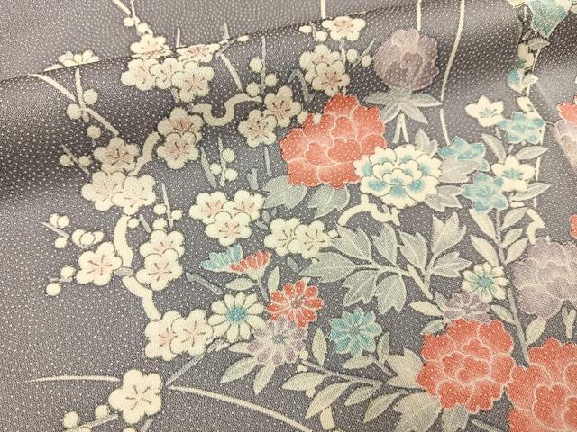 平和屋着物■訪問着 草花文 正絹 逸品 BAAX6271hj