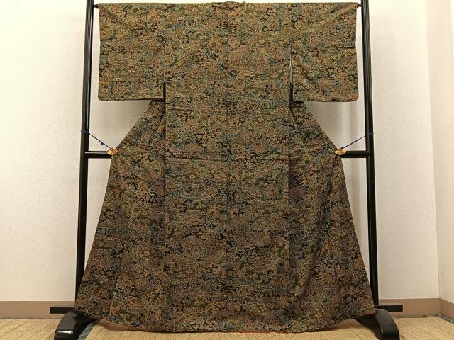 平和屋着物■本場染大島紬 風景文 正絹 逸品 BAAX6272hj