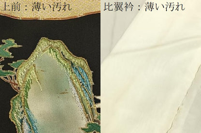 平和屋着物■豪華黒留袖 駒刺繍 エ霞風景文 金彩 正絹 逸品 BAAX6277hj