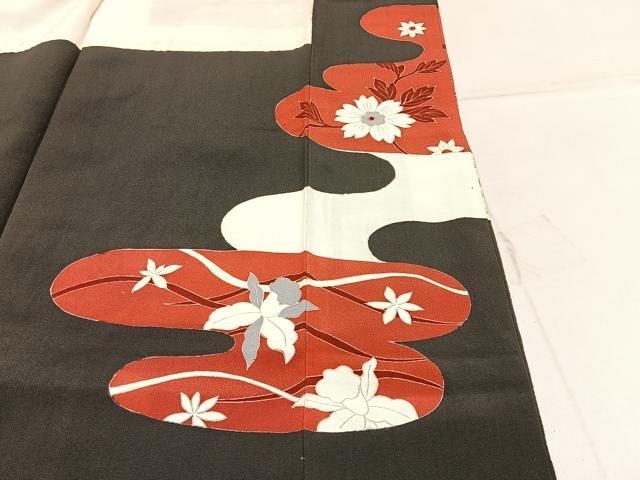 平和屋着物■豪華黒留袖 刺繍 尾長鶏花文 金銀彩 正絹 逸品 BAAX6280hj