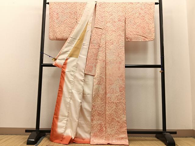 平和屋着物■上質な小紋 絞り 舞蝶文 正絹 逸品 BAAX6283hj