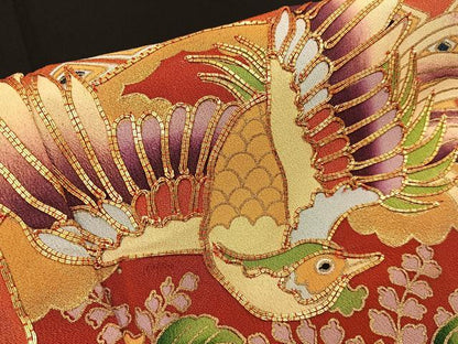 平和屋着物■豪華黒留袖 駒刺繍 鳳凰亀甲草花文 金彩 正絹 逸品 BAAX6288hj