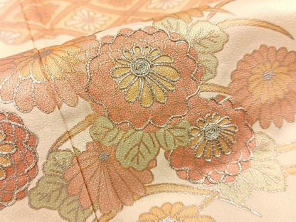 平和屋着物■訪問着　駒刺繍　雲取宝尽くし花文　銀彩　正絹　逸品　BAAX6290hj