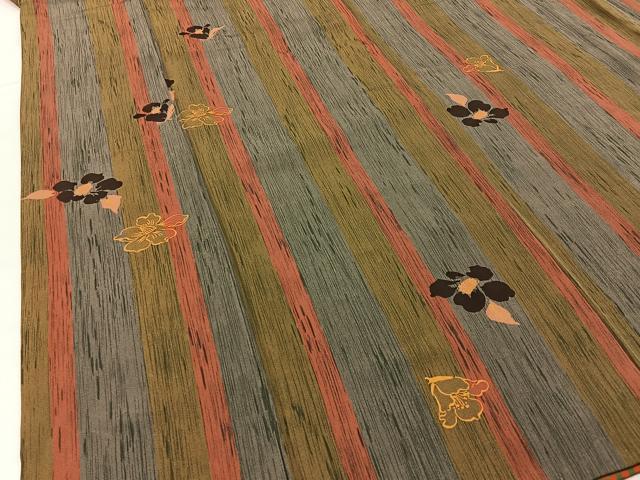 平和屋着物■上質な小紋　椿　正絹　逸品　BAAX6293hj