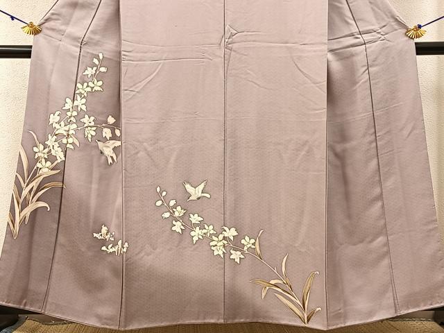平和屋着物■訪問着　花鳥文　暈し染め　金彩　正絹　逸品　BAAX6304hj