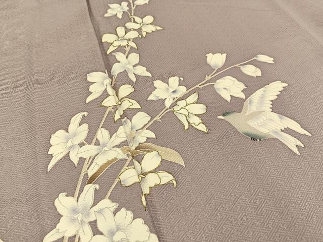 平和屋着物■訪問着　花鳥文　暈し染め　金彩　正絹　逸品　BAAX6304hj
