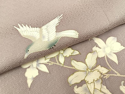 平和屋着物■訪問着　花鳥文　暈し染め　金彩　正絹　逸品　BAAX6304hj