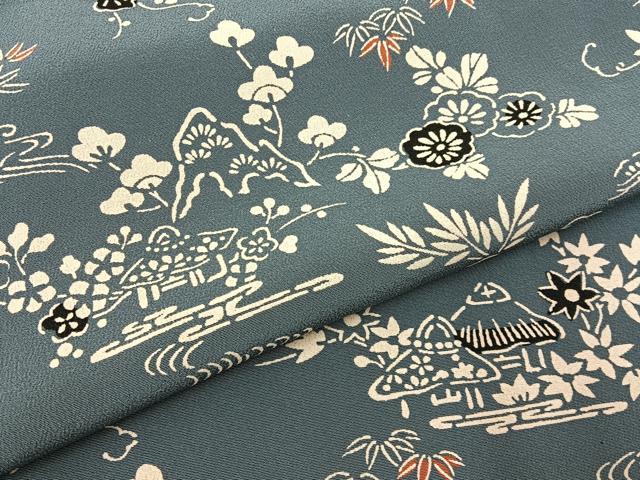 平和屋着物■上質な小紋　型染め　松竹梅　御所解文　正絹　逸品　未使用　BAAX6306hj