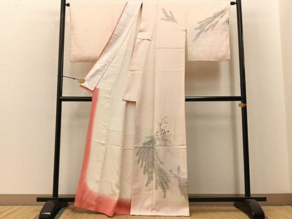 平和屋着物■訪問着　刺繍　鳳凰楽器花文　暈し染め　金彩　正絹　逸品　BAAX6307hj