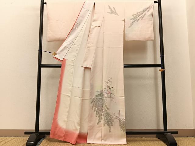 平和屋着物■訪問着　刺繍　鳳凰楽器花文　暈し染め　金彩　正絹　逸品　BAAX6307hj