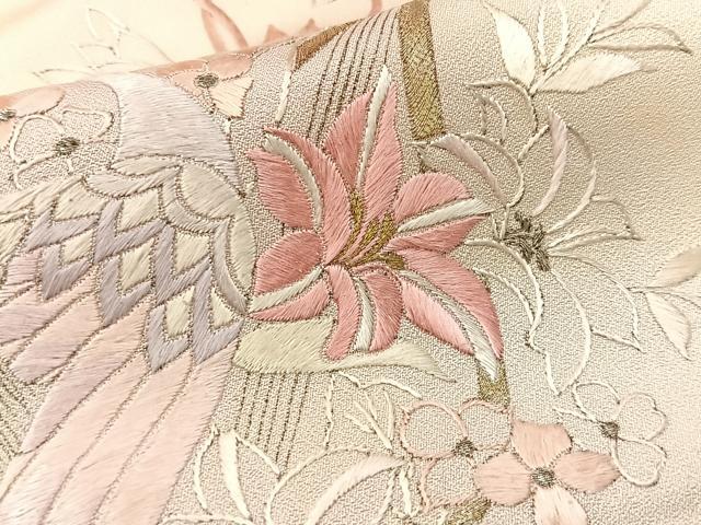 平和屋着物■訪問着　刺繍　鳳凰楽器花文　暈し染め　金彩　正絹　逸品　BAAX6307hj